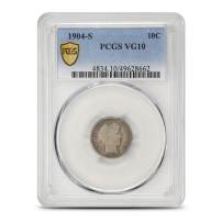 1904-S Barber Dime PCGS VG10