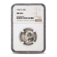 1932-S Washington Quarter NGC MS64+
