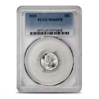 1929 Mercury Dime PCGS MS65 FB