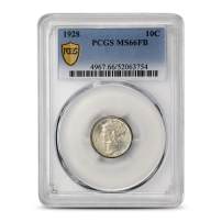 1928 Mercury Dime PCGS MS66 FB