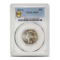 1941-S Washington Quarter PCGS MS67