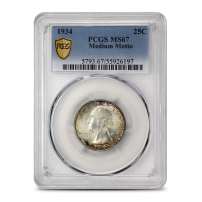 1934 Washington Quarter PCGS MS67 Medium Motto