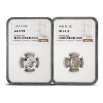 1937-D Mercury Dime NGC MS67 FB