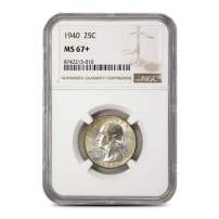 1940 Washington Quarter NGC MS67+
