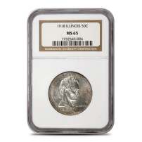 1918 Lincoln-Illinois Commemorative Half Dollar NGC MS65