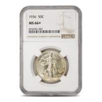 1936 Walking Liberty Half Dollar NGC MS66+