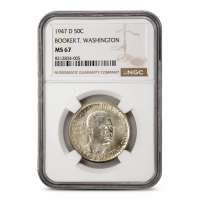 1947-D Booker T. Washington Commemorative Half Dollar NGC MS67