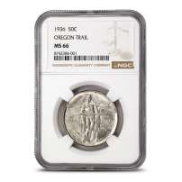 1936 Oregon Trail Commemorative Half Dollar NGC MS66