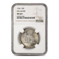 1936 Delaware Commemorative Half Dollar NGC MS66+