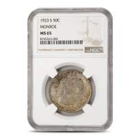 1923-S Monroe Commemorative Half Dollar PCGS MS65
