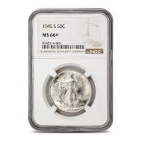 1945-S Walking Liberty Half Dollar NGC MS66+