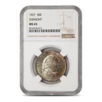1927 Vermont Commemorative Half Dollar NGC MS65
