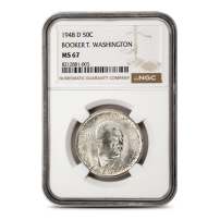 1948-D Booker T. Washington Commemorative Half Dollar NGC MS67
