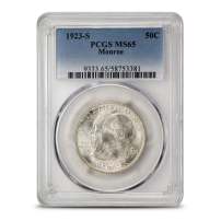1923-S Monroe Commemorative Half Dollar NGC MS65