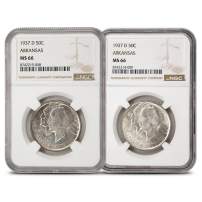 1937-D Arkansas Centennial Commemorative Half Dollar NGC MS66
