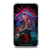 2026 1 oz Colorized Tuvalu Silver Stranger Things Season 3 Rectangular Coin (Box + CoA)