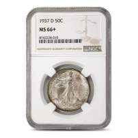 1937-D Walking Liberty Half Dollar NGC MS66+