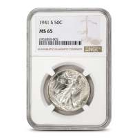 1941-S Walking Liberty Half Dollar NGC MS65