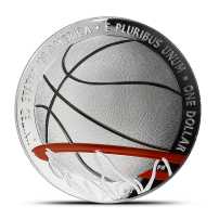 2020-P $1 Colorized Proof Basketball HOF Silver Coin