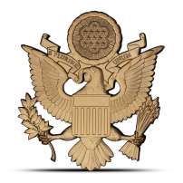 2026 2 oz Samoa Silver Great Seal of USA Shaped Coin (Gold Plated, Box + CoA)