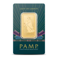 1 oz PAMP Suisse Gold Lady of Liberty Bar (New w/Assay)