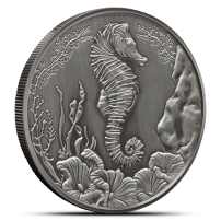 2025 1 oz Antique Samoa Silver Seahorse Coin