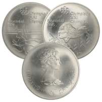 Canadian $10 Olympic Silver Coin (1973-76, Varied Design)