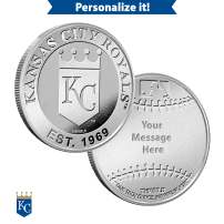 1 oz Engravable MLB Kansas City Royals Silver Round (New w/ Gift Box)