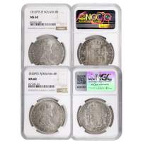 1808 – 1825 8 Reales Bolivian Silver Spanish Pillar Dollar NGC MS60