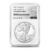 2021-W 1 oz Proof American Silver Eagle Coin NGC PF70 UCAM (Type 2, ALS Label)