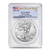 2022 (W) 1 oz American Silver Eagle Coin PCGS MS70 FDOI