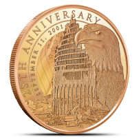 2026 1 oz 25th Anniversary of 9/11 Copper Round (New)