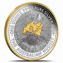 2026 1 oz Australian Silver 40th Anniversary of the Australian Nugget Coin (Gilded, Box + CoA)