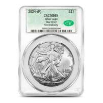2024 (P) 1 oz Star Privy American Silver Eagle Coin CAC MS69 First Delivery