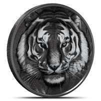 2025 1 oz Colorized Cook Islands Silver Black and White Tiger Coin