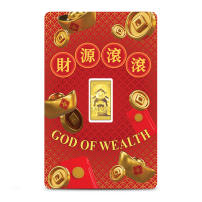 1/1000 oz Proof God of Wealth Gold Bar (New w/ Assay)