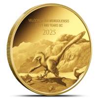 2025 1/2 Gram Proof Congo Gold Velociraptor Coin