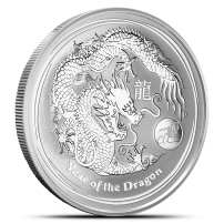 2012 1 oz Australian Silver Lunar Dragon Lion Privy Coin