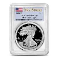 2021-W 1 oz Proof American Silver Eagle Coin PCGS PR70 DCAM FS (Type 2)