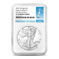 2021-W 1 oz Proof American Silver Eagle Coin NGC PF70 UCAM FDOI (Type 2)