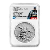 2025 1 oz DC Comics Batman American Liberty Silver Medal NGC MS70 FDOI (Batman Label)