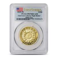 2025-W 1 oz Proof American Liberty High Relief Gold Coin PCGS PR70 DCAM