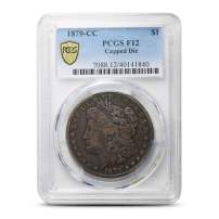 1879-CC Morgan Silver Dollar Coin PCGS F12 (Capped Die)