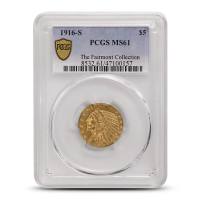 1916-S $5 Indian Gold Half Eagle Coin PCGS MS61