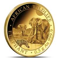 2026 1/2 Gram Somalia Gold Elephant Coin (BU)