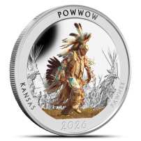 2026 1 oz Colorized Native America the Beautiful Kansas Silver Coin (Box + CoA)