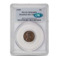 1955 Lincoln Cent PCGS MS64 BN Doubled Die Obverse CAC
