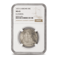 1873-S Seated Liberty Half Dollar Arrows at Date NGC MS65