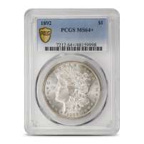 1892 Morgan Silver Dollar PCGS MS64+