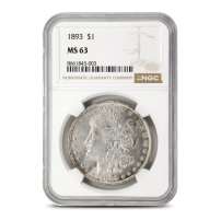 1893 Morgan Silver Dollar NGC MS63